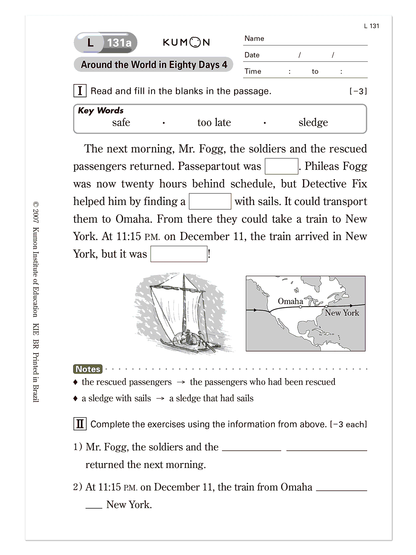 Material do curso de inglês para adultos e crianças Kumon