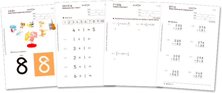 Exercícios de matemática Kumon nível básico