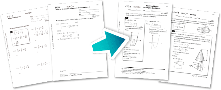 Exercícios de matemática Kumon nível avançado