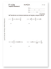 Material didático da escola de matemática Kumon