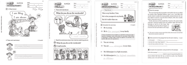 Exercícios de inglês Kumon