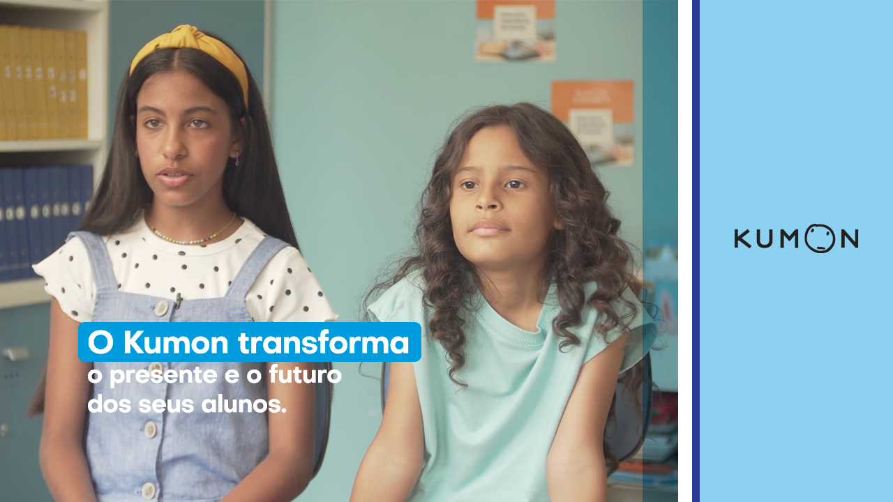 Helena e Andressa, irmãs que estudam no Kumon